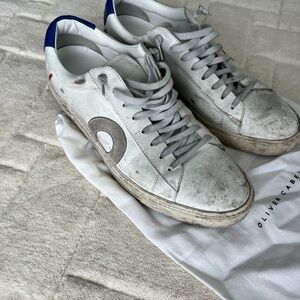 Oliver Cabell White and Blue Casual Sneakers